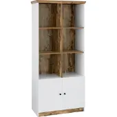Loft 24 Castor-Boekenkast - 6-Vakken - Wit/Eiken