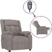 vidaXL Fauteuil verstelbaar elektrisch stof taupe