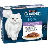 Gourmet Perle Land en Zee Duo vis en vleescombinaties natvoer kat (85g) 8 dozen (96 x 85 g)