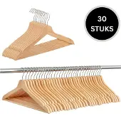 Springos Kledinghangers | Kledinghanger | 30 Stuks | Naturel