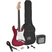 SX Elektrische gitaar starterset - SE1SK-CAR - ST-model - 10W versterker - Stemapparaat - Gigbag - Candy Apple Red