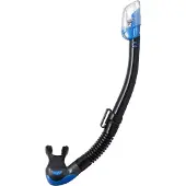 Tusa Hyperdry Elite II – Premium snorkel met droogtop systeem en hypoallergene siliconen mondstuk – Zwart/Lichtblauw – SP0101QB FB