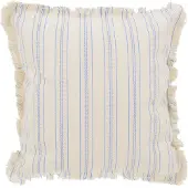 NOVÉE Yuna stripe blauw | 45 x 45 cm | kussenhoes | katoen/linnen