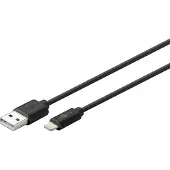 Goobay Lightning - USB-A kabel | USB2.0 | 12W | zwart | 1 meter