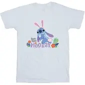 Disney Meisjes Lilo & Stitch Hippity Hop Stitch Katoenen T-shirt (Wit)