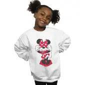 Disney Meisjes Minnie Mouse Bow Eyes Sweatshirt (Wit)