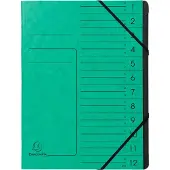 Exacompta 541203E, Project folder, A4, Karton, Groen, 355 g/m², Elastische band