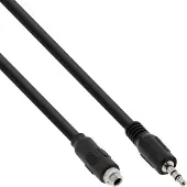 InLine Câble adaptateur audio , stéréo 3,5 mm mâle / femelle avec filetage, 0,6 m