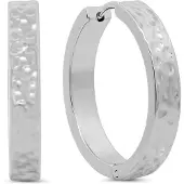 CO88 Collection 8CE-70644 – – Gehamerde Oorringen 20mm – Zilverkleurig