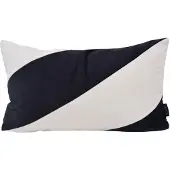 NOVÉE Sierkussen velvet swirl zwart / wit | 30 x 50 cm | polyester