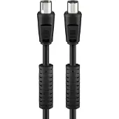 Goobay Antennekabel met ferriet (80 dB), dubbel afgeschermd, coax-stekker > coax-contrastekker (volledig afgeschermd)