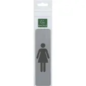 Exacompta Zelfklevend verticaal plaatje in imitatie aluminium Dames 16,5x4,4 cm - Grijs - 67168E