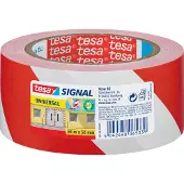 TESA Waarschuwingstape tesasignal Universal Rood, wit 50 mm (B) x 66 m (L) PP (Polypropeen)