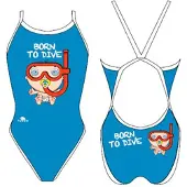Turbo Born To Dive Swimsuit Blauw S Vrouw