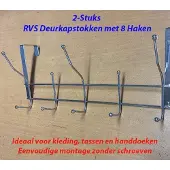 Löwenthal 2-Stuks RVS Deurkapstokken met 8 Haken