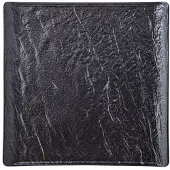 Wilmax SlateStone Kwadraat Dinerbord Zwart Porselein 27cm
