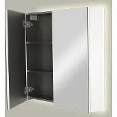 Linie Montro spiegelkast 80 x 75 cm glanzend wit met spiegelverlichting