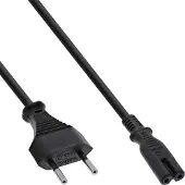 InLine Zwitserland stroomkabel met C7 plug - zwart - 1,8 meter