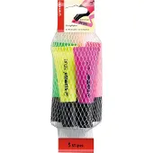 Stabilo NEON - Markeerstift - Etui Met 5 Kleuren