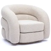 Home67 Fauteuil Momo Beige - Draaibare Design Fauteuil in Scandinavische / Hotel Chique Stijl