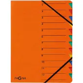 Pagna trieur easy a4 carton 12 compartiments orange 24131-12