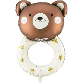 Party Deco Partydeco - Folieballon Beer met ring (88 cm)