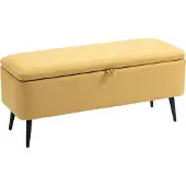 HOMCOM -Sitzbank-Polyester, Stahl-101L x 38,5B x 44,5H cm-Gelb