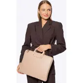 WITTCHEN Dames 15" Laptoptas in Imitatieleer, Beige, Eco-leer