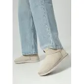 WITTCHEN Dames suède enkellaarsjes met wol, lichtbeige