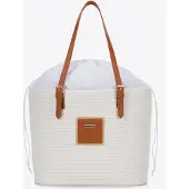 WITTCHEN Dames Katoenmix Shopper Bag Off-White Polyester