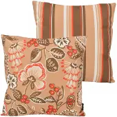 NOVÉE Flower / stripe beige outdoor | 45 x 45 cm | kussenhoes | katoen