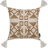 NOVÉE Sierkussen coffee / white tassle | 45 x 45 cm | polyester