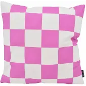 Gek op kussens! Sierkussen checker roze | 45 x 45 cm | katoen/polyester
