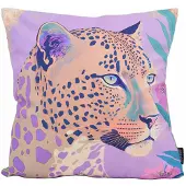 Gek op kussens! Sierkussen lila luipaard | 45 x 45 cm | katoen / polyester
