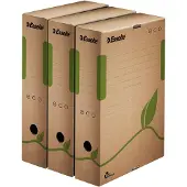 Esselte Opslag van documenten, Esselte archiefdoos ECO, DIN A4, bruin (B)80 mm gemaakt van 100% gerecycled karton, 100% recyclebaar (A4)