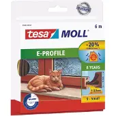 TESA Tochtstrip | | 6 meter (E-profiel, Zelfklevend, Bruin)
