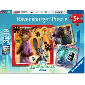 Ravensburger puzzel Zootopia - kinderpuzzel 3x49 stukjes karton.