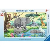 Ravensburger Puzzel Afrikaanse Dieren - 15 stukjes - Kinderpuzzel