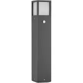 LUCANDE Dewari tuinpadverlichting, bewegingsmelder, E27, 65cm, IP54 Dewari, dimbaar, alu / grijs / zink, Aluminium, Modern