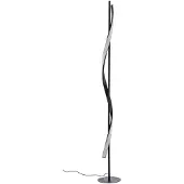 LINDBY LED-vloerlamp Munja, dimbaar, zwart, Woon-/ Eetkamer, metaal, Modern, LED vloerlamp