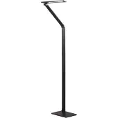 LUCANDE LED-vloerlamp Salome, dimbaar, zwart, Werkkamer / Kantoor, Aluminium, Modern, LED vloerlamp