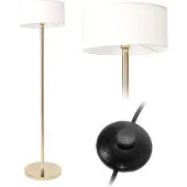 Toolight Gouden staande lamp - verstelbare kap - 155 cm hoog - modern design
