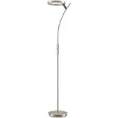 LINDBY LED-uplighter vloerlamp Darion, dimbaar, alu / grijs / zink, Woon-/ Eetkamer, metaal, Modern, LED vloerlamp