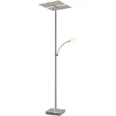 LUCANDE LED-uplighter vloerlamp Parthena, dimbaar, alu / grijs / zink, Woon-/ Eetkamer, metaal, Modern, LED vloerlamp