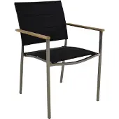 Express Marmaris - Tuinstoel - RVS frame zwart textileen