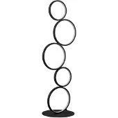LINDBY LED-vloerlamp Jacek, zwart, Woon-/ Eetkamer, metaal, Modern, LED vloerlamp
