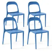 Oviala - Set van 4 blauwe plastic stoelen - Milan