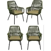 Les Silas - Tuinstoel - Ergonomisch ontwerp - Groen (set van 4 stuks)
