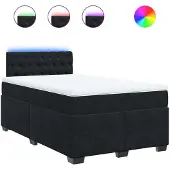 vidaXL Boxspringbed met matras, zwart, 120x200 cm, fluweel