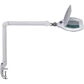 MAUL LED loeplamp MAULkristal, wit, klem, dimbaar MAULcrystal,, wit / opaal, Werkkamer / Kantoor, metaal, Modern, Klemlamp